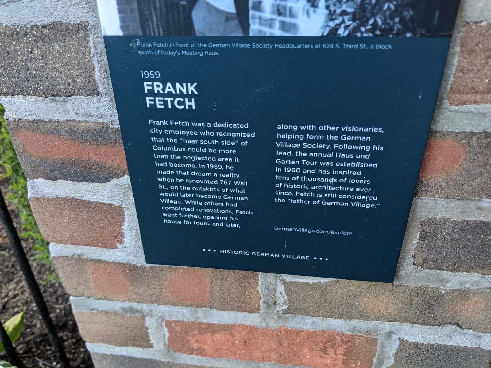 Pergola and flower beds in Frank Fetch Park, German Village